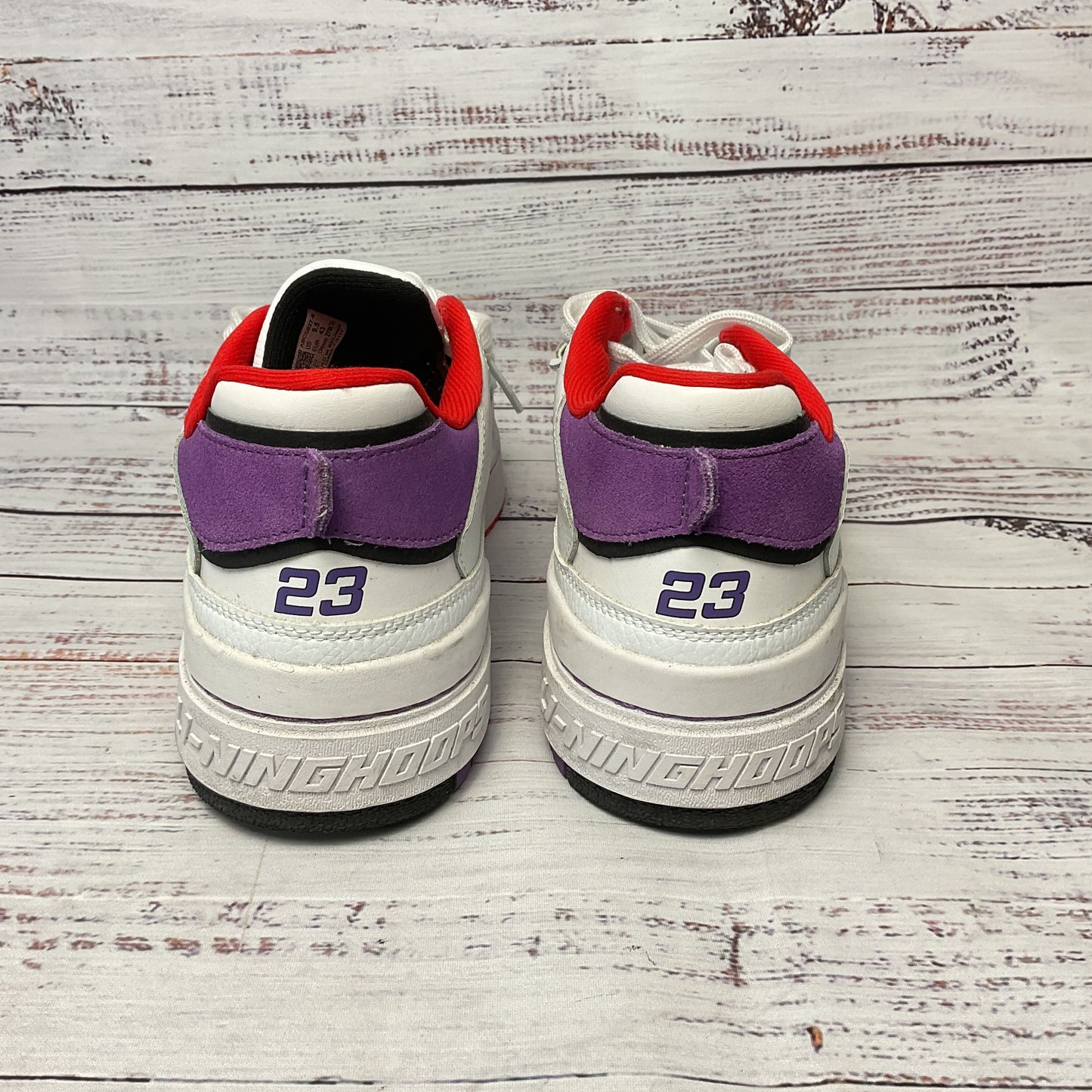 Li-Ning Bad Five Rookie Fred VanVleet White Purple Athletic Sneaker Shoe Men 9.5