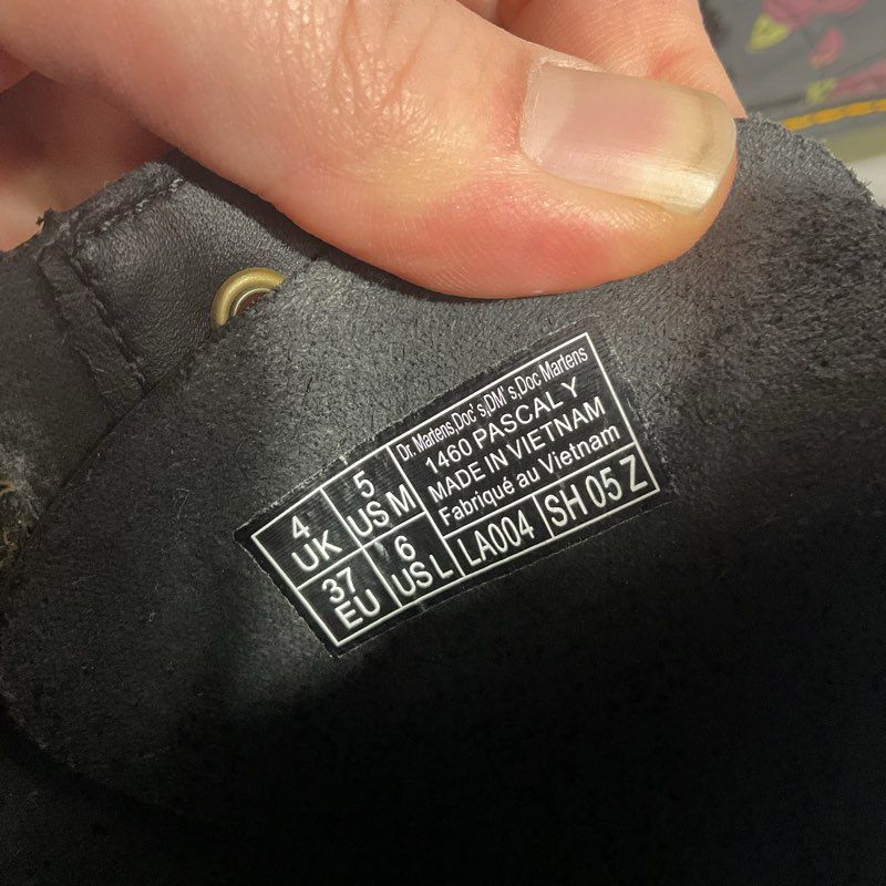 Dr Martens Black 1460 Pascal Youth Patent Leather Floral Combat Boot Kid's 5