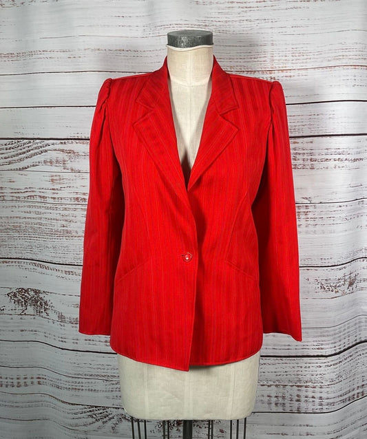 Emanuel Ungaro Red Pinstripe Blazer Women's - Size 10