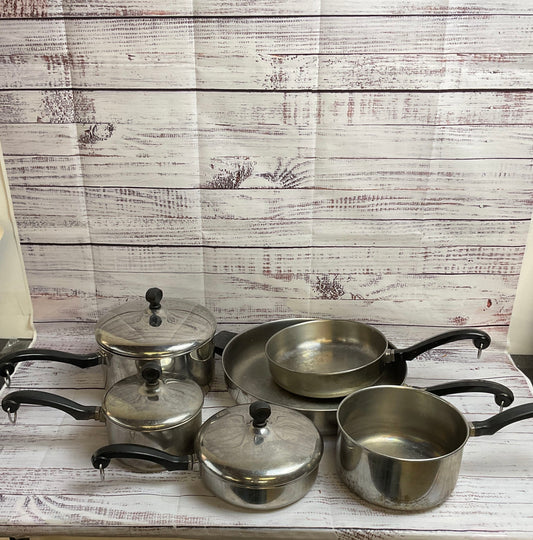 Faberware Aluminum Clad 9 Piece Pots And Pans Set