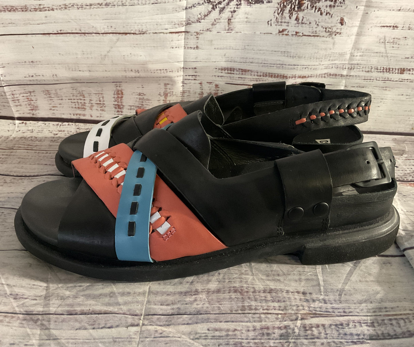 Camper Women Twins Leather Sandals Multicolor 40