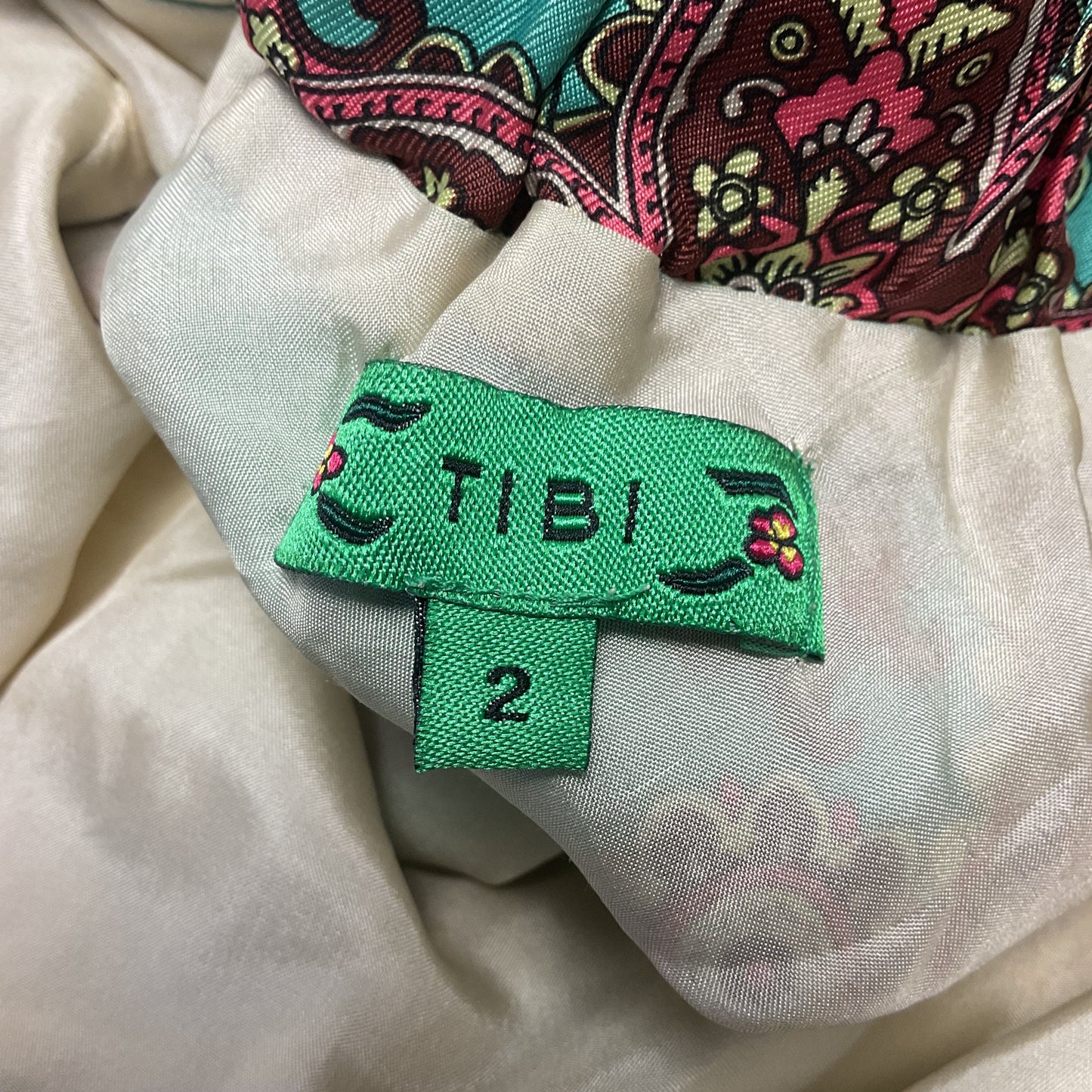 Tibi Silk Green Strapless Handkerchief Dress - Size 2