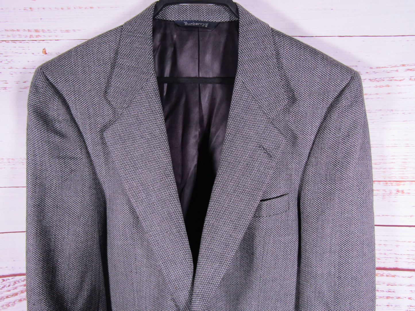 Vintage Burberry Men's Gray Wool Blazer Jacket UNKNOWN SIZE