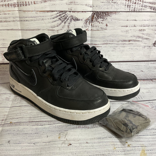 NIKE x STUSSY Air Force 1 Mid (DJ7840-001) Men's Black Snakeskin Shoes- SZ 6.5