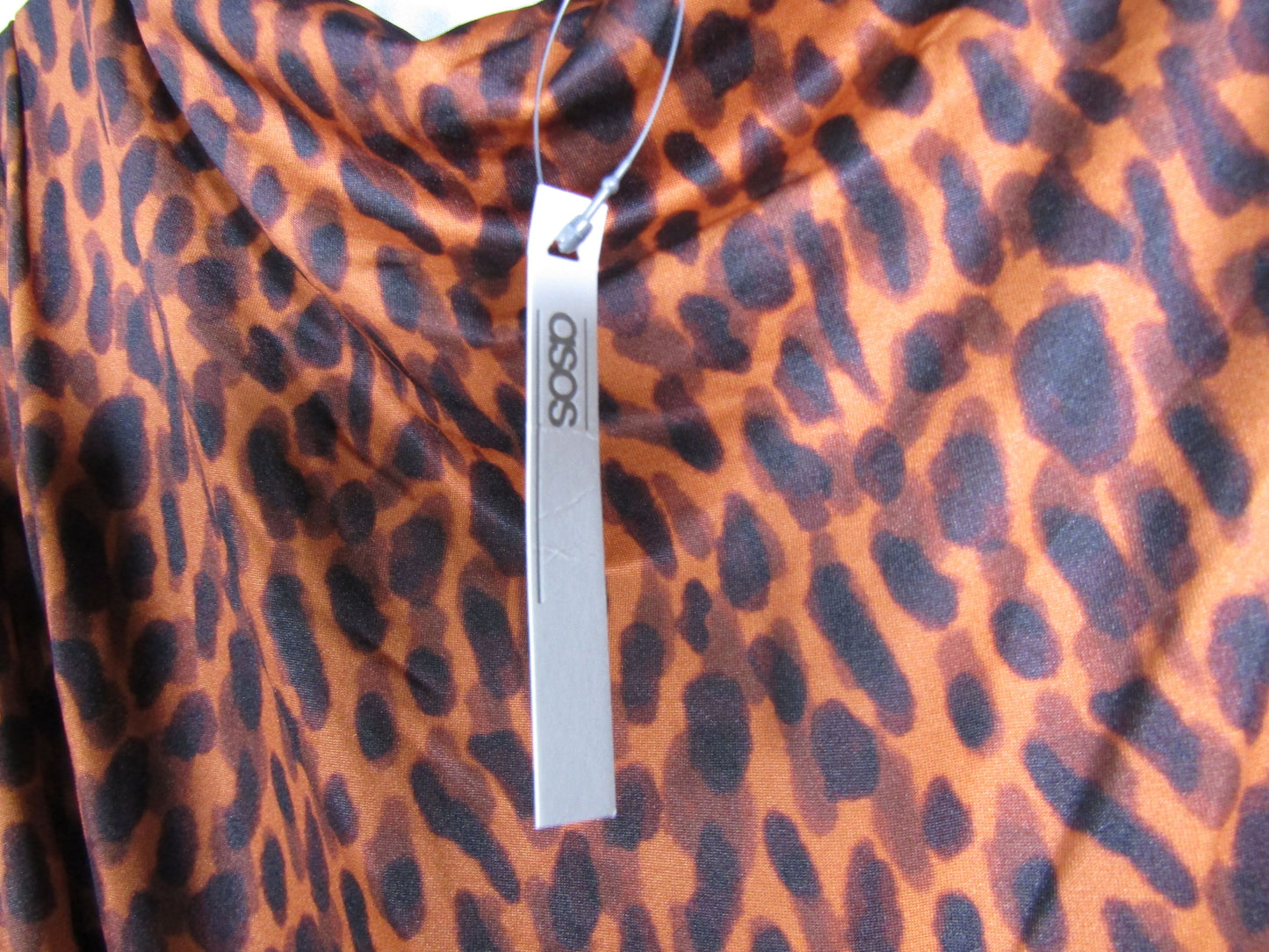 ASOS Women's Brown Leopard Print Open Back Dress Size 10 Made in The UK