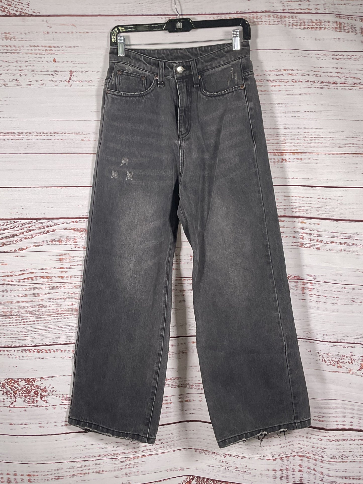 Drmers Club Gray Distressed Wide Leg Jeans - Size XXS