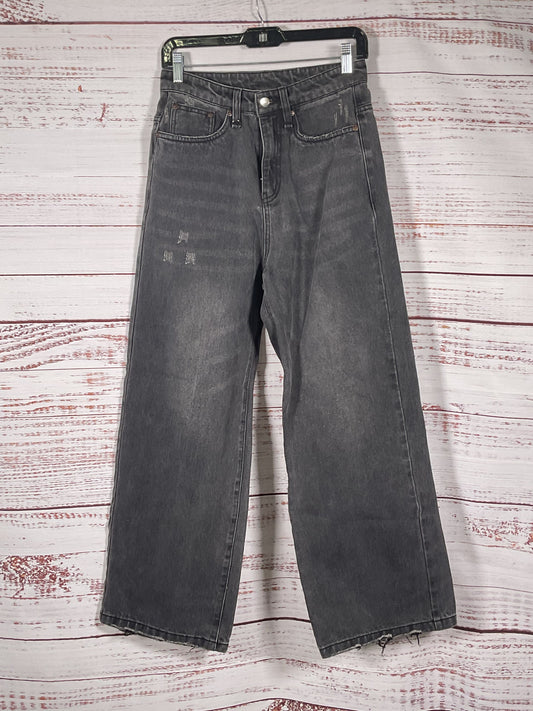Drmers Club Gray Distressed Wide Leg Jeans - Size XXS
