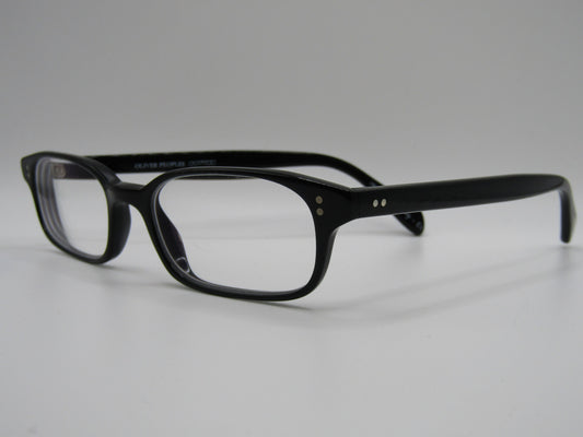 Oliver Peoples James Black Rectangular Eyeglasses Frame Hand Crafted in Italy