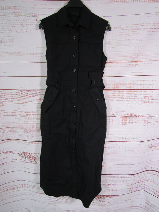 Ted Baker Zamya Women's Black Utility Paperbag Waist Dress Size 1