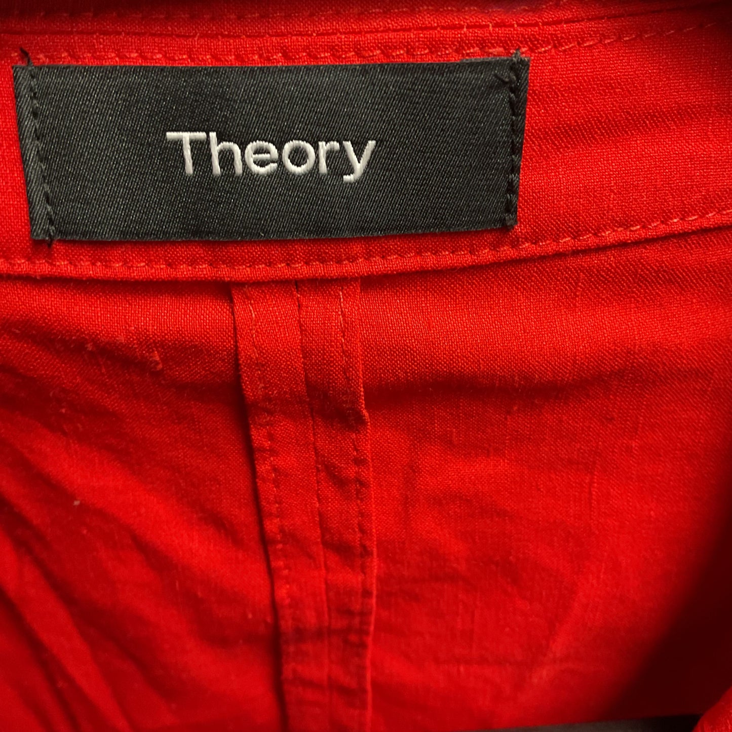 Theory Red Double Breasted Linen Blend Coat - Size 12