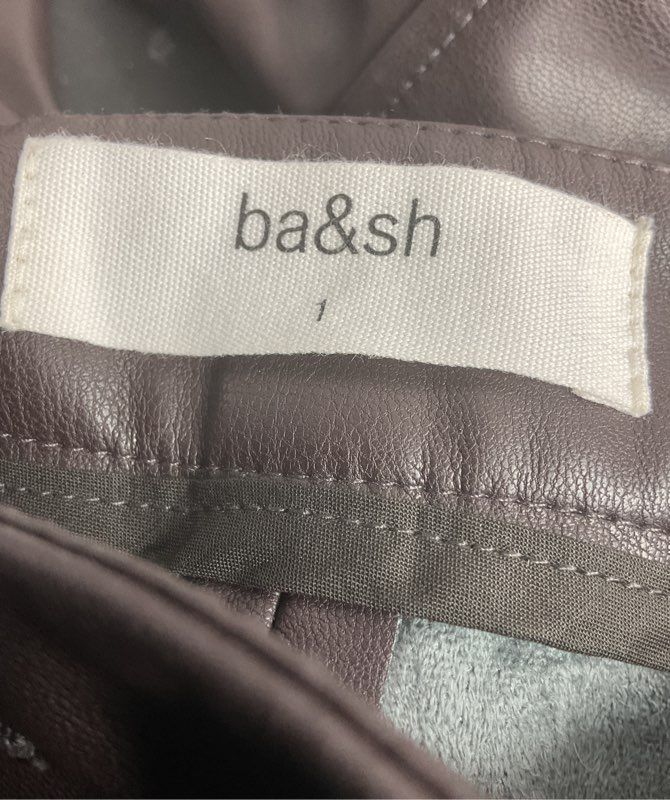 ba&sh Franches Faux Leather Pants Chocolate 4