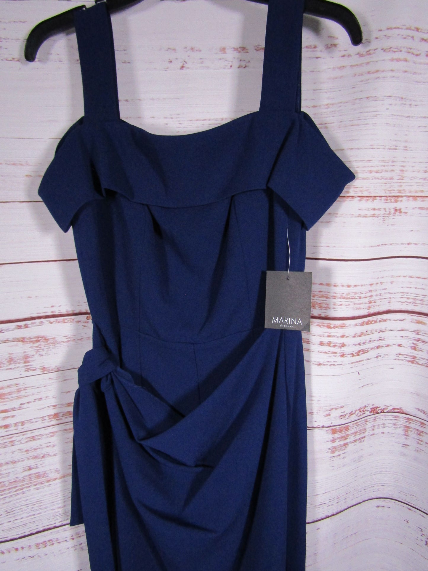 Mariana Women's Blue Tie Side Sarong Jumpsuit Size 8 264267