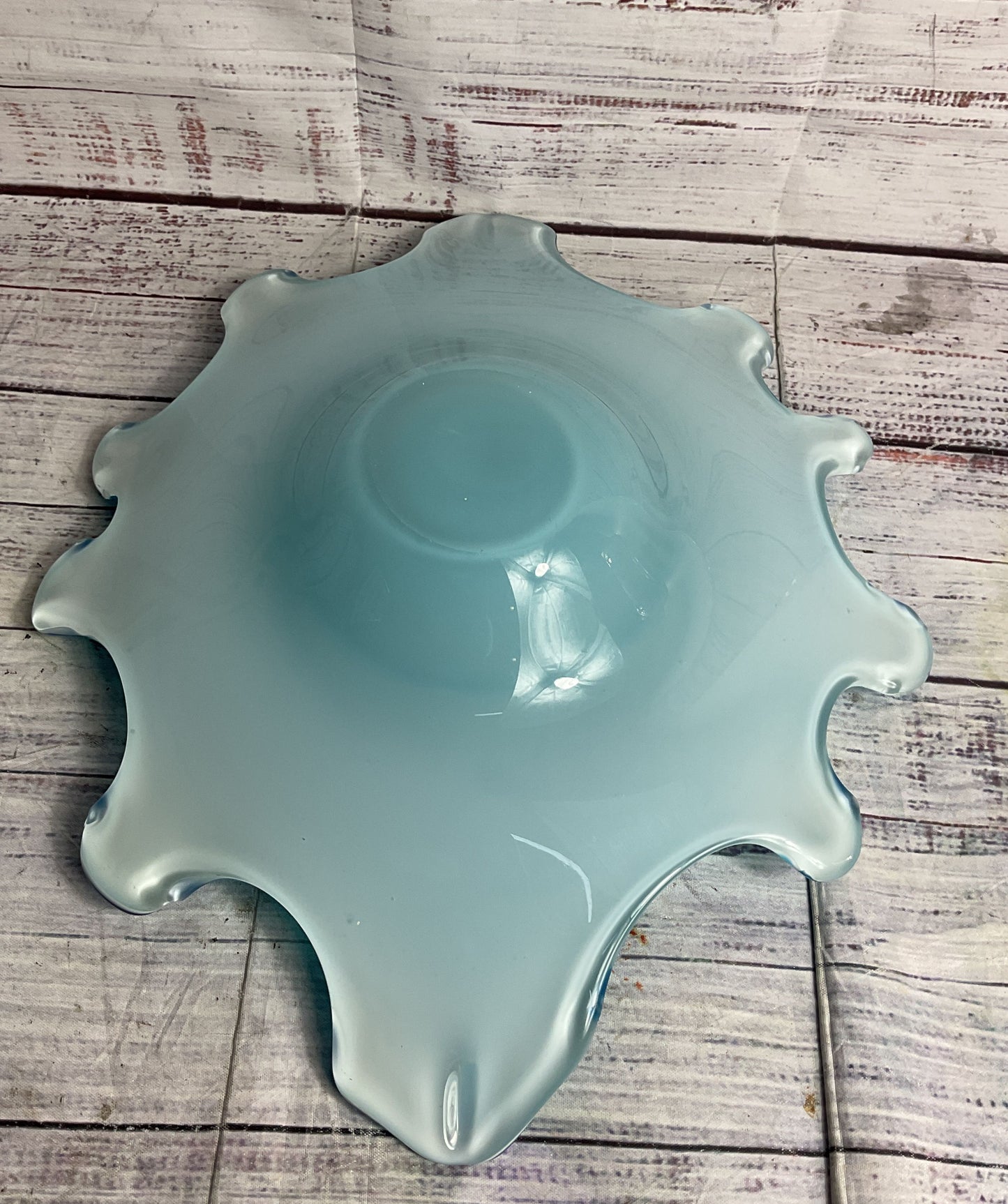 Modern Water Drop Splash 14.5" Glass Decorative Bowl Blue