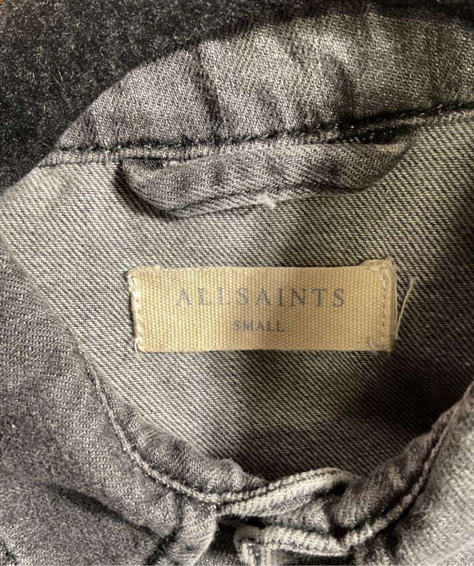 ALLSAINTS Small Denim Shirt BROADMOOR SHIRT Washed Black