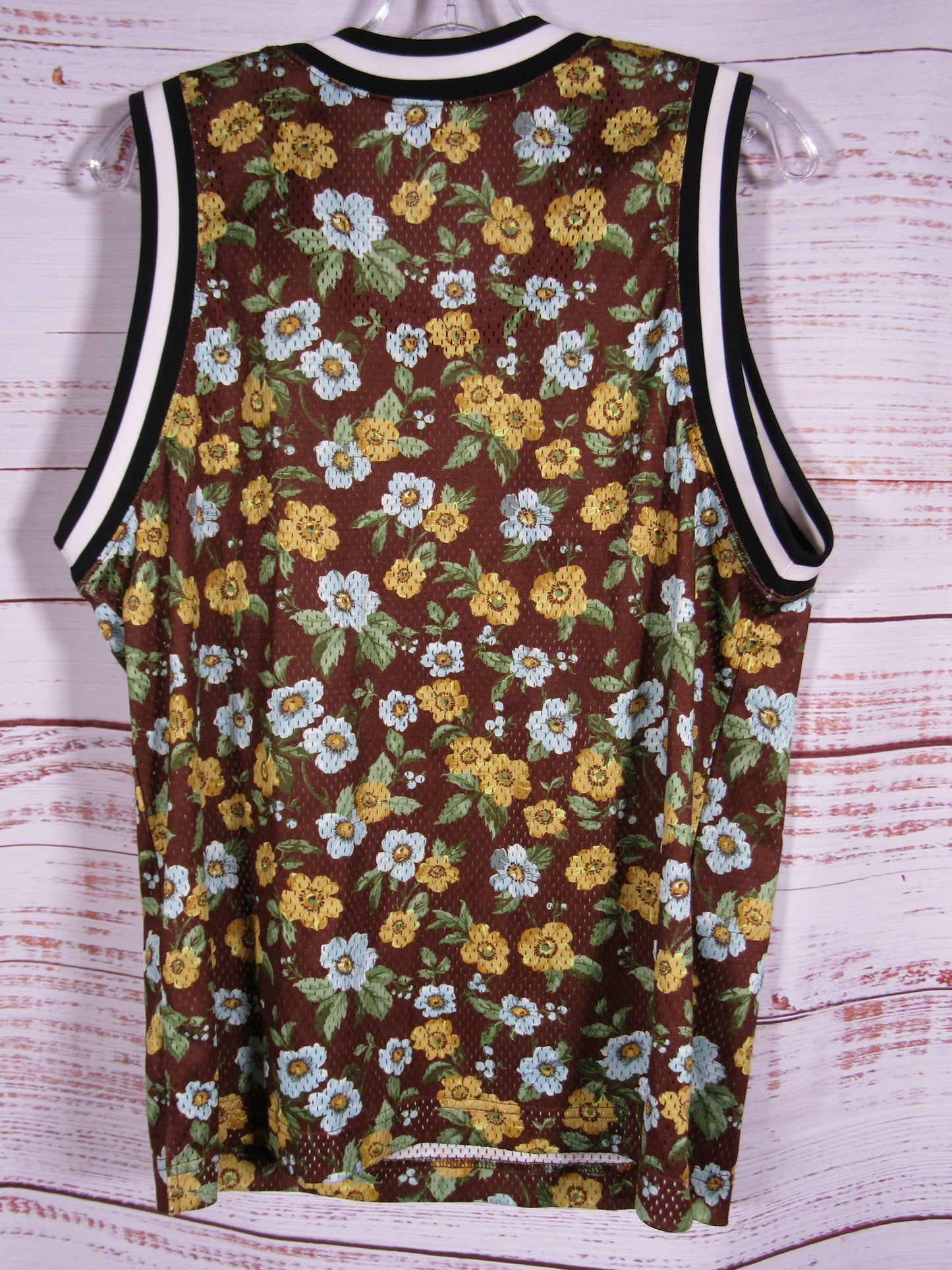 Teddy Fresh Men's Brown Floral Jersey Shirt Size S