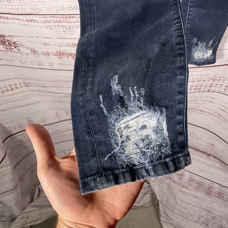 IRO Experience Dark Wash Distressed Ankle Denim WM22THIO Blue Jeans - Size 30