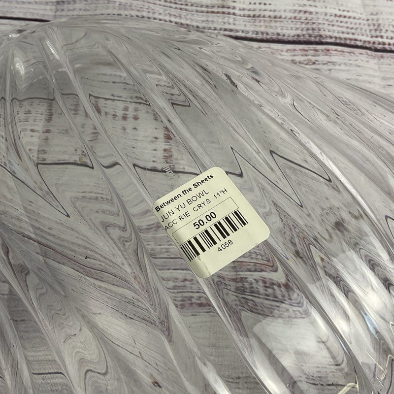Nachtmann Jin Yu Fish Tail 13" Rare Decorative Crystal Bowl