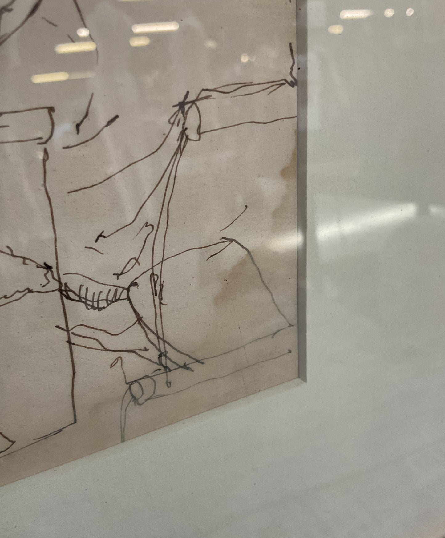 Vintage L. Levy Classroom Courtroom Gathering Pen Sketch