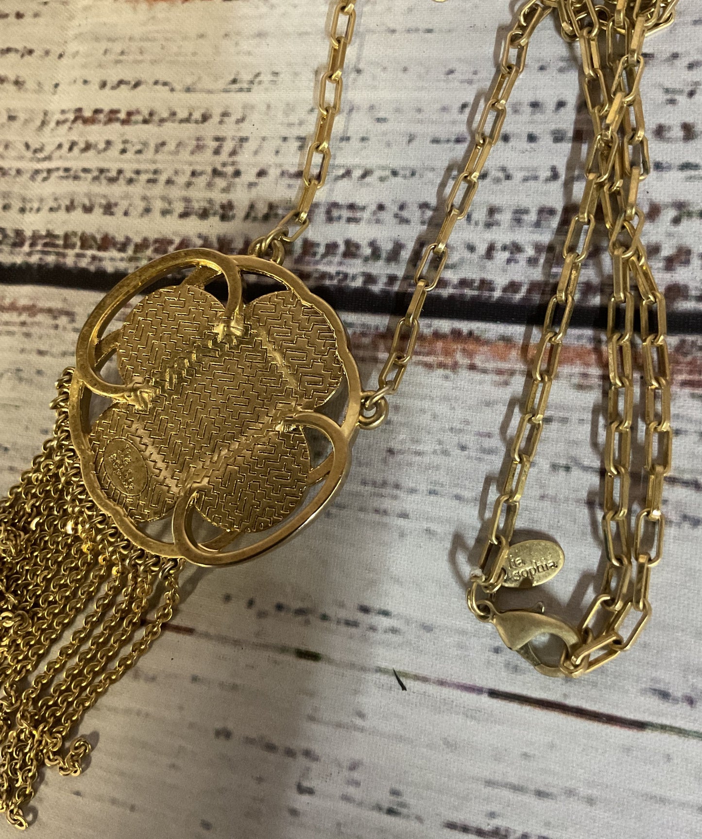 Lia Sophia Gold Tone Vintage Necklace