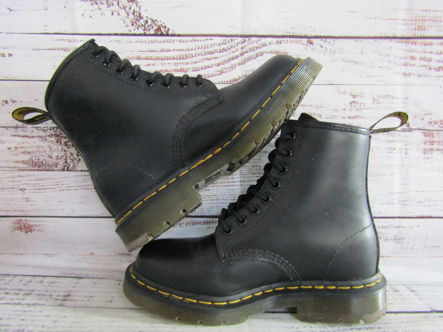 Dr. Martens Women's Black Leather Work Boots Size 6