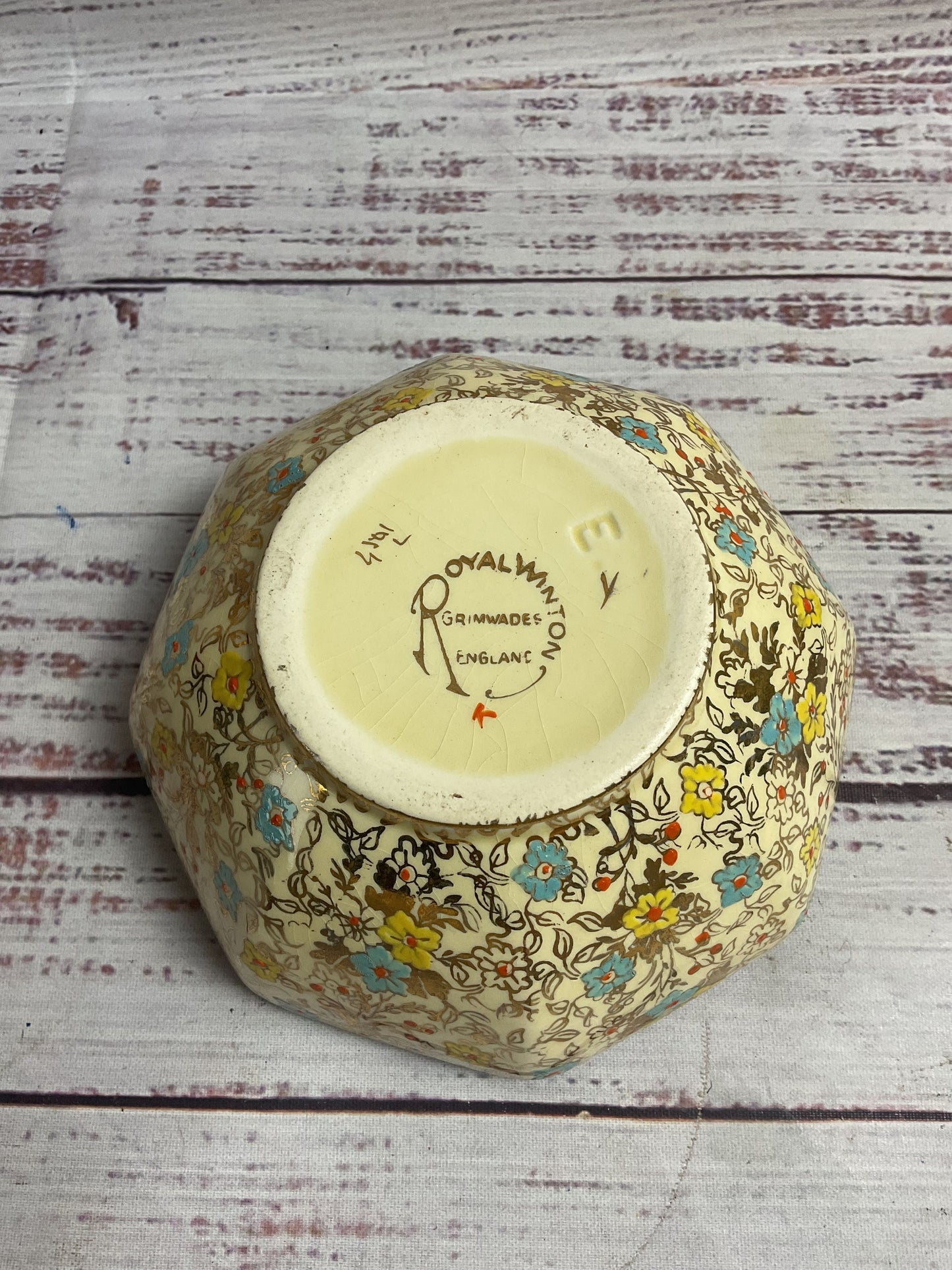 Vintage Royal Winton Grimwades Floral Sugar Bowl With Lid