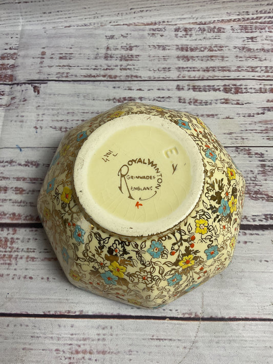 Vintage Royal Winton Grimwades Floral Sugar Bowl With Lid