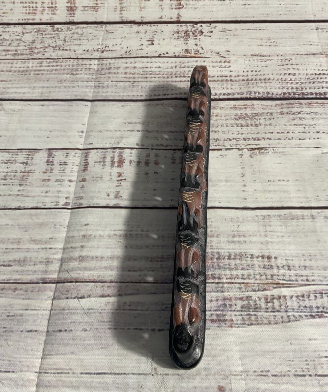 Figurine Row Of Seven Elephants Hand Carved Soapstone Carving Vintage African