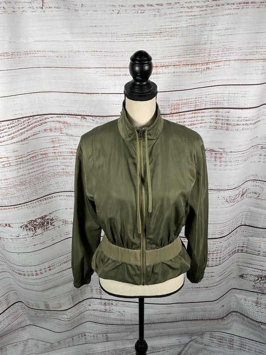 FRAME Women's Cropped Zip-Front Cinched Lightweight Jacket Size XS