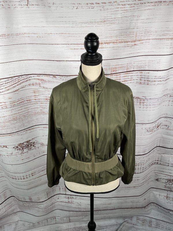FRAME Women's Cropped Zip-Front Cinched Lightweight Jacket Size XS