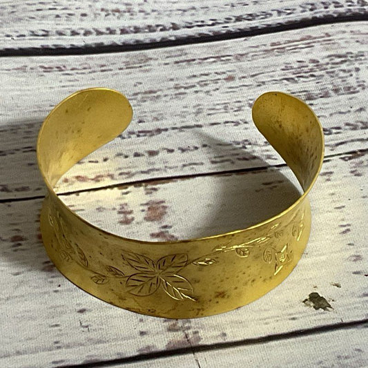 SATYA Sterling Silver Etched Cuff 6.75" Bracelet- 25.60g