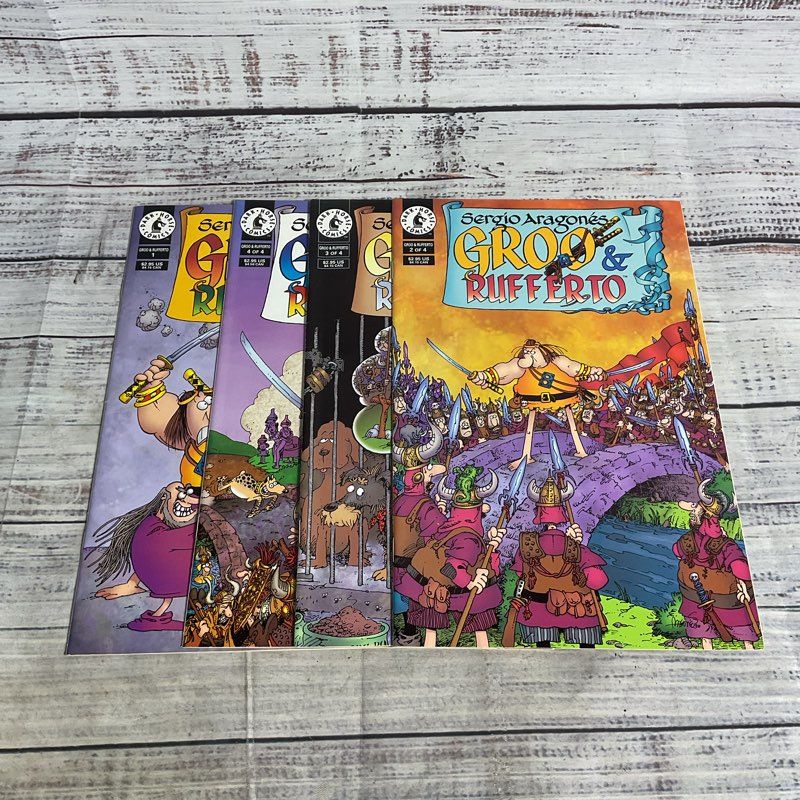 Vtg. 1998 Groo & Rufferto #1-4 Sergio Aragones Ungraded Dark Horse Comics Set