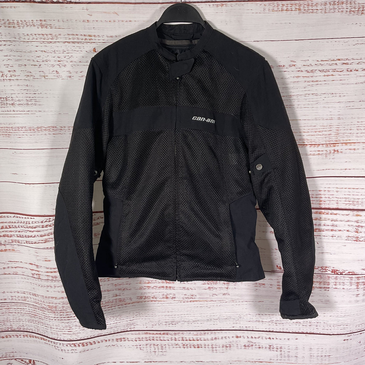Can-Am Black Mesh Double Layered Motorcycle Riding Jacket - Size S