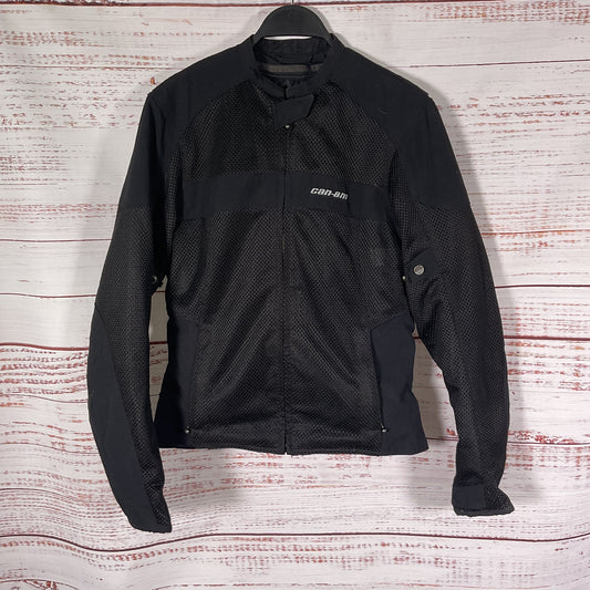 Can-Am Black Mesh Double Layered Motorcycle Riding Jacket - Size S