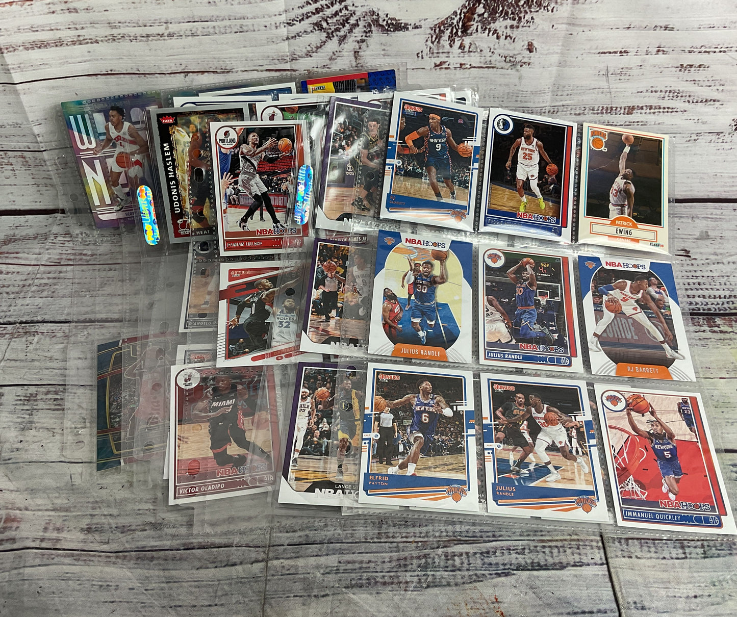 Collection of 12 Sheets NBA Hoops Clippers Lakers Timberwolves Basketball Cards