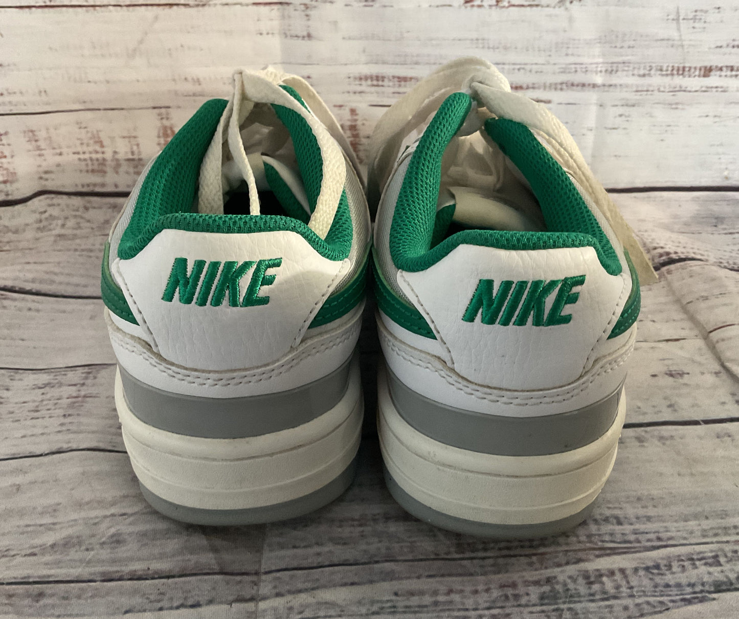 Nike Women's Gamma Force Leather Sneakers White Malachite 7