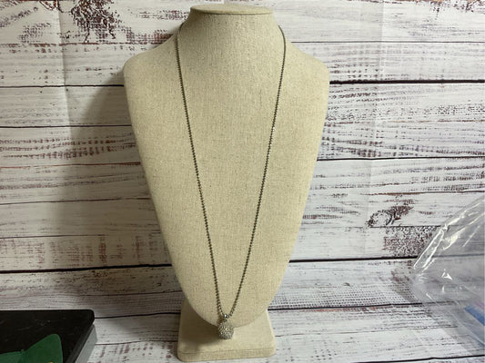 MICHAEL KORS Silver Tone Crystal Orb Pendant 32" Necklace