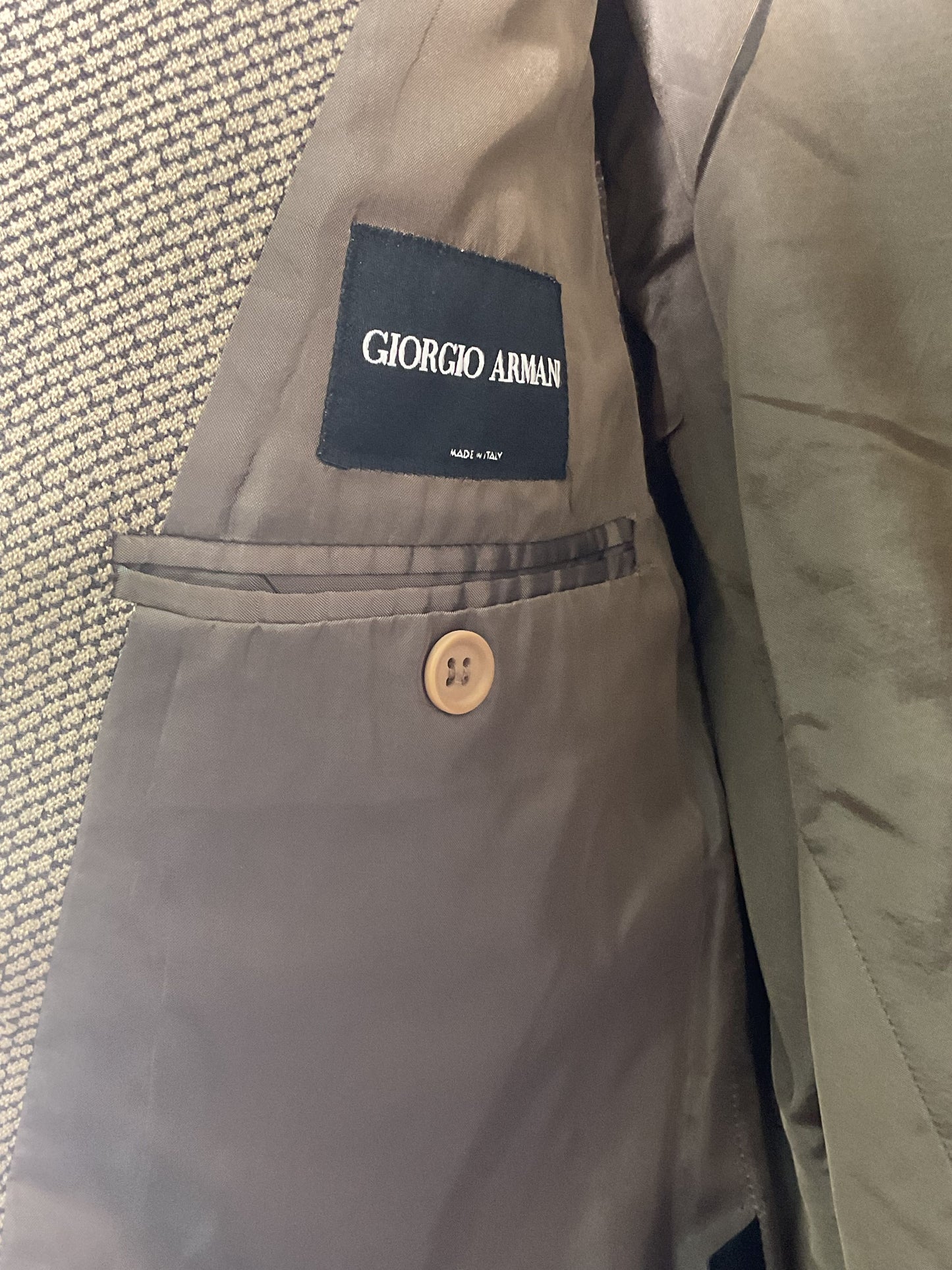 Giorgio Armani Beige Borgo 21 Blazer - Size 56 Long