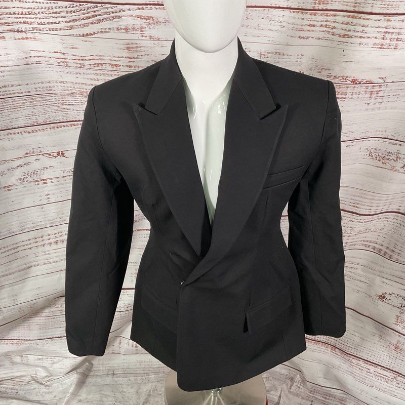 Salt Murphy Yann Black Low Cut Double Breasted Structured Blazer Size 38 2/2