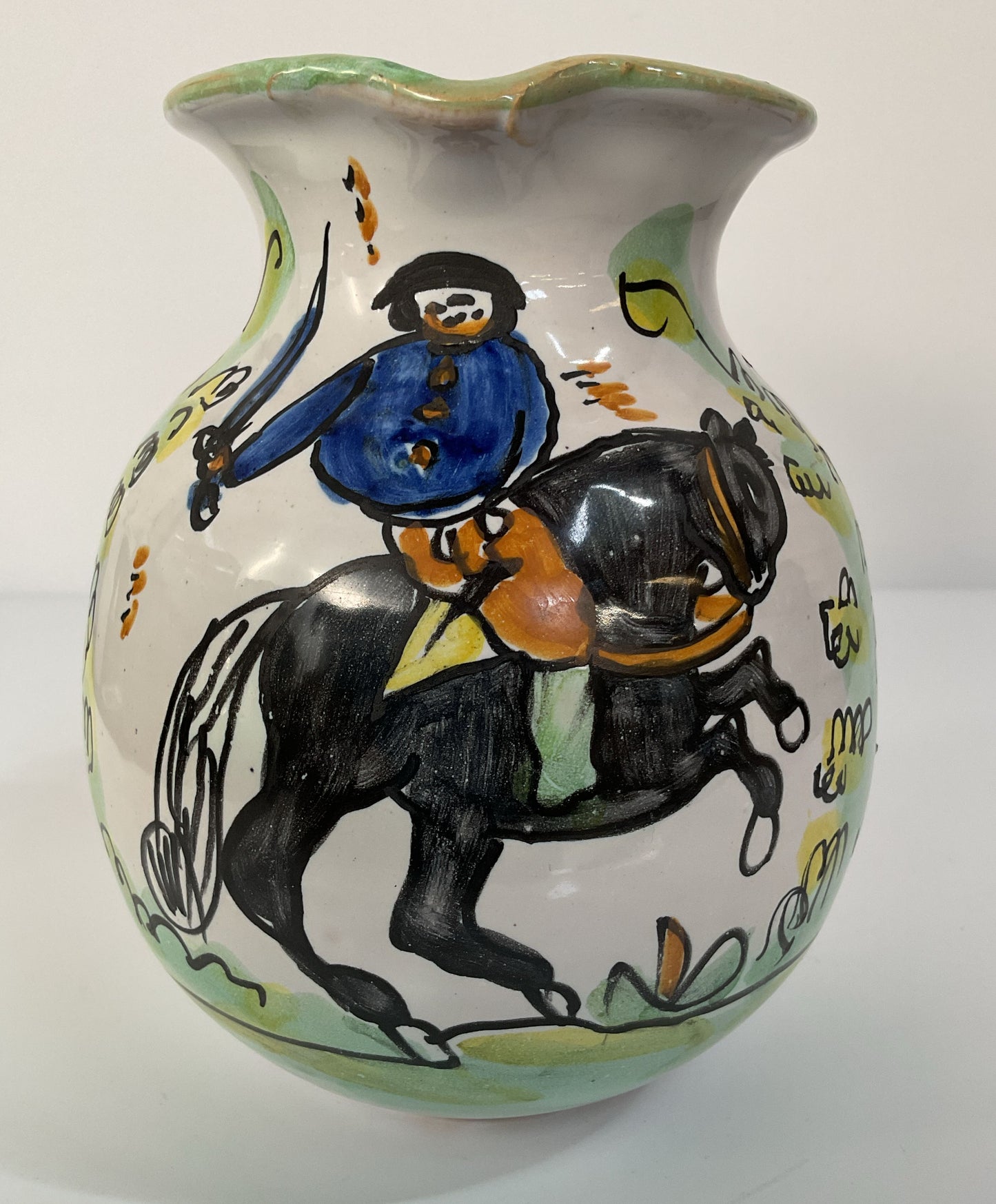 Vintage Santa Fe Puente Pottery Restaurante Botin Handcrafted Ceramic Pitcher