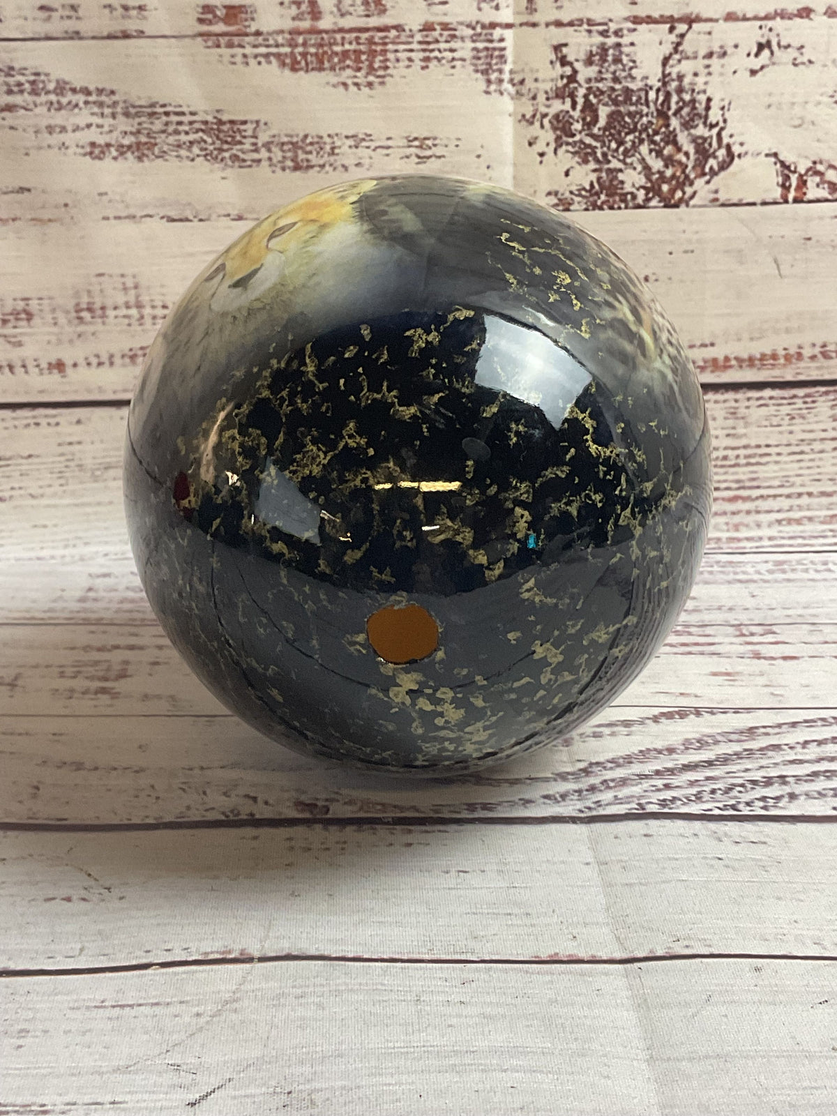 Ostrich Egg Cheetahs Hand Painted No Base 6.5"
