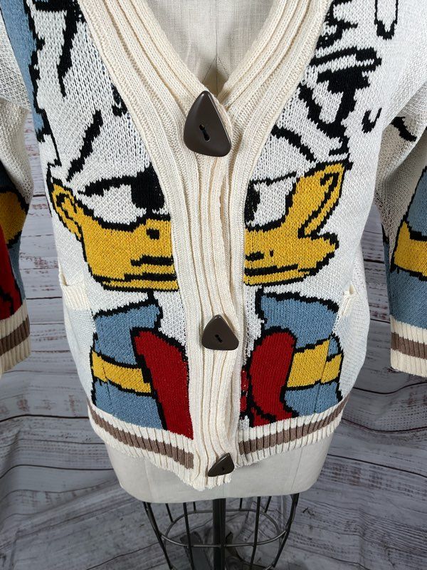 Disney Knitted Cardigan Donald Duck (Loose Fit!) Med-large Fit With Pockets