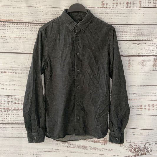All Saints Lorella Black Corduroy long Sleeve Button Down T-shirt - Size X Small