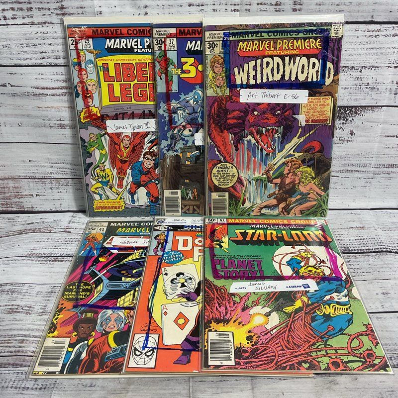 Lot Of 6 Vintage Marvel Premiere Comic Books 1977-1981 29 37 38 41 56 51