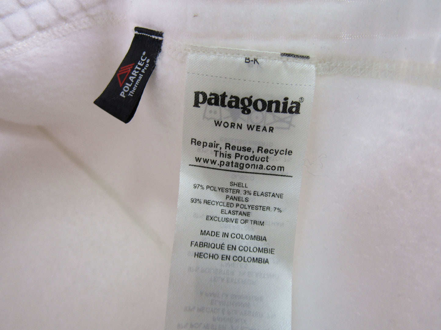 Patagonia Women's White Fleece Full Zip Jacket Size L