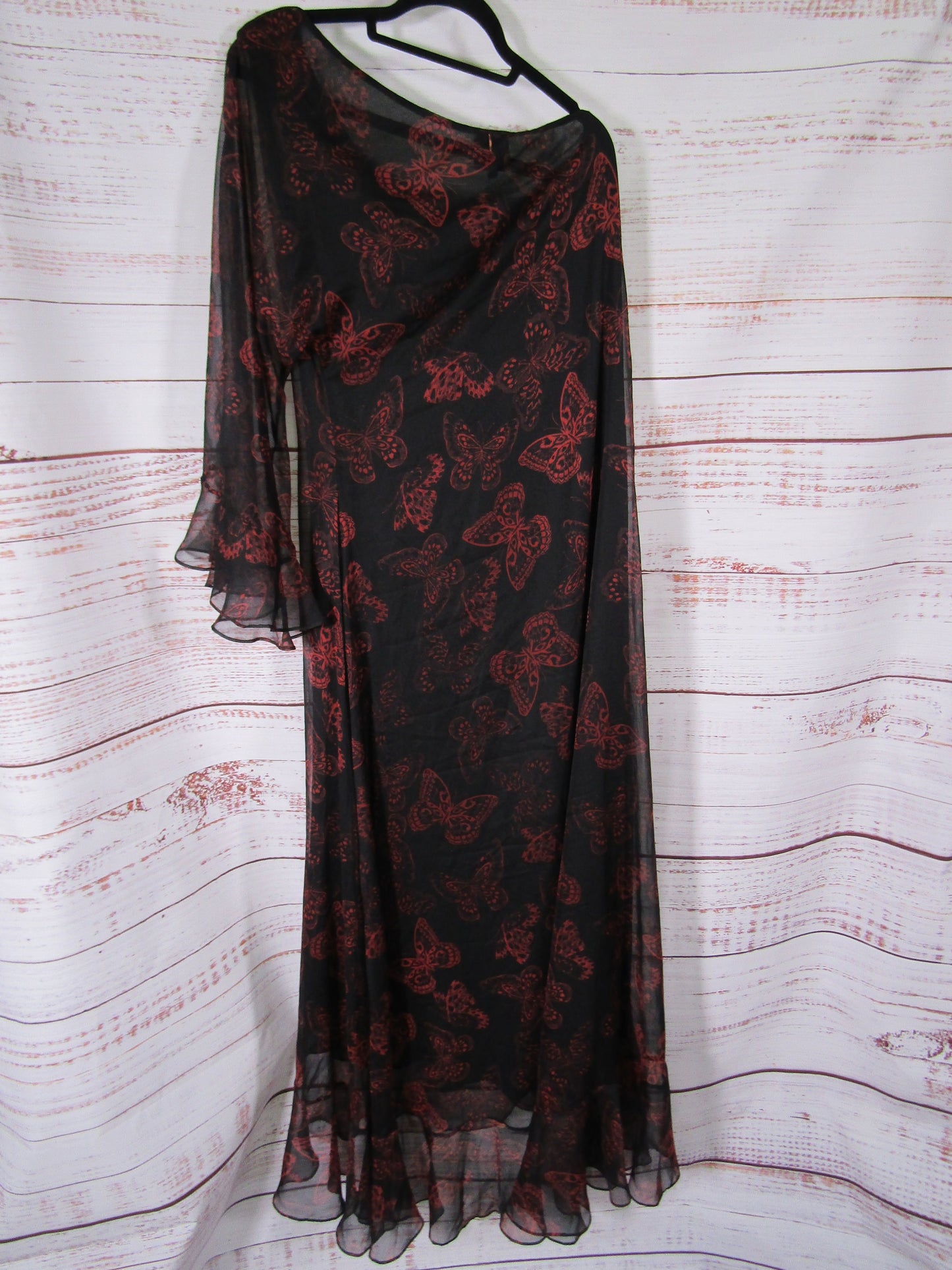 Misa Gaia Women's One Shoulder Butterfly Print Asymmetric Dress Size M