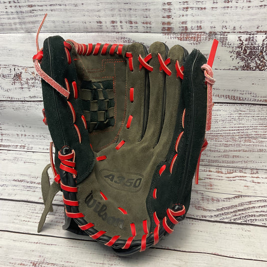 Wilson A350 12 1/2" Genuine Leather Baseball Glove Red Trim