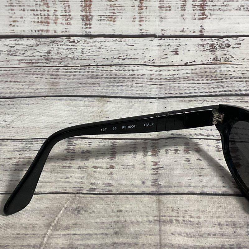 VTG. Persol 864 Black Oval Sunglasses - Size 54-20-137 *FRAMES ONLY*