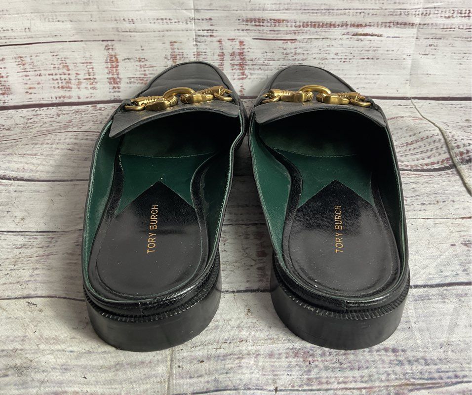 Tory Burch Leather Jessa Backless Loafer Black 7