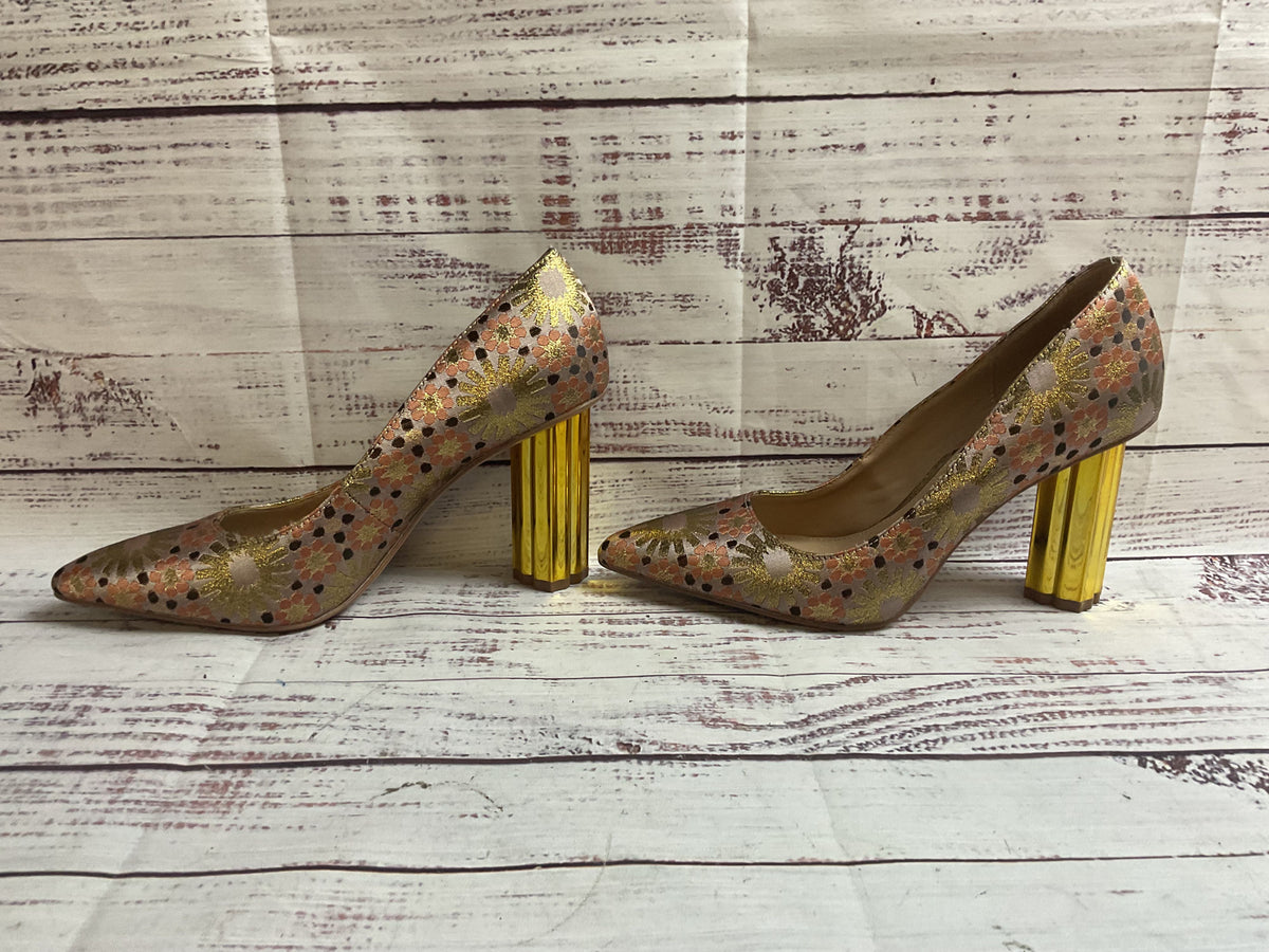 Katy Perry Metallic Flowers The Delilah High Pump Heel Women 6