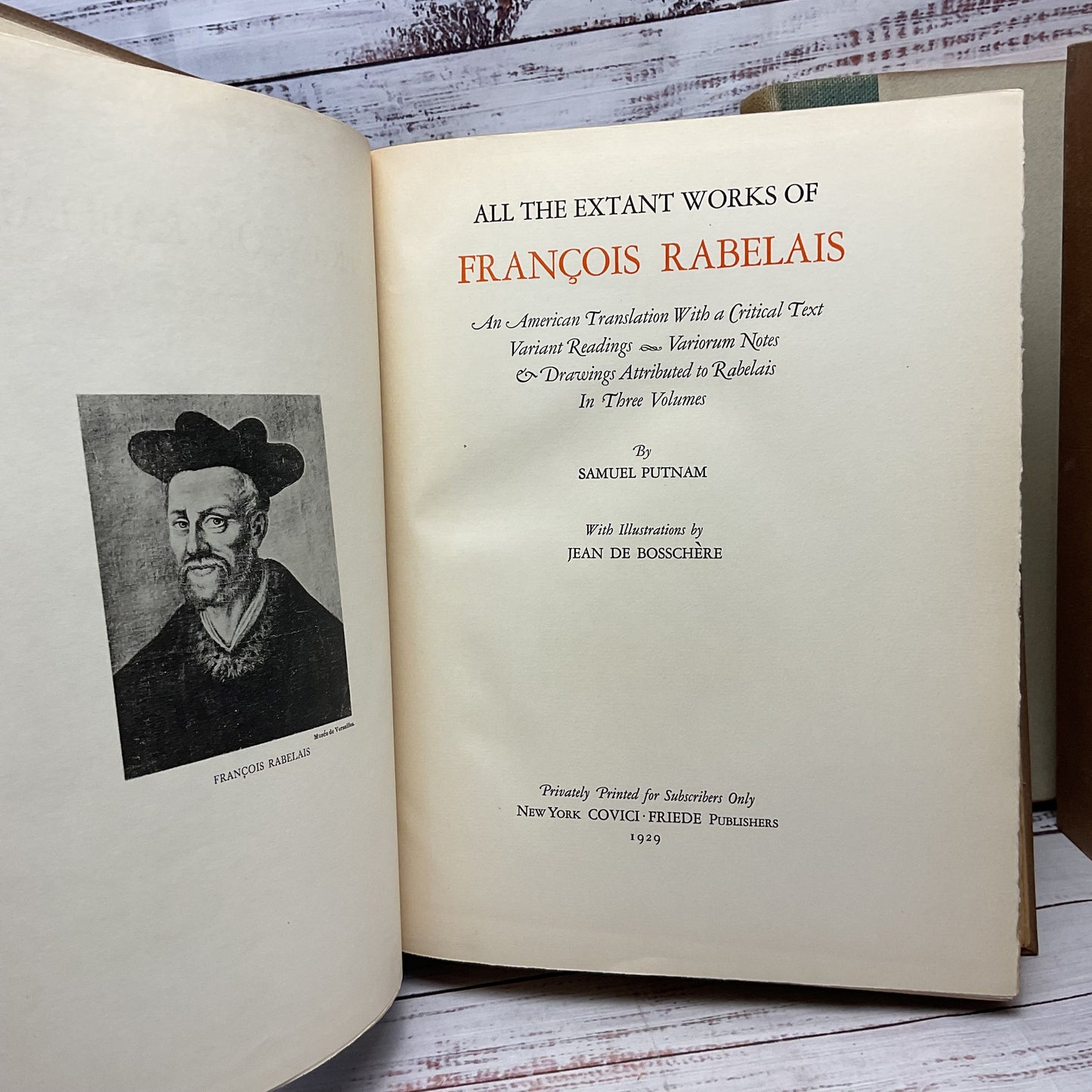 All The Extant Works Of Francois Rabelais Volumes I, II, III Hard Cover Books